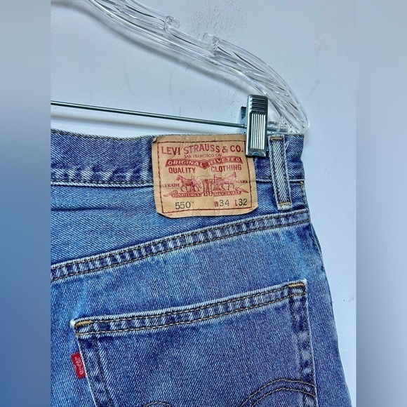VINTAGE LEVI’S 550 90s Y2K Men’s RELAXED FIT DENIM JEANS RED TAB SIZE 34X32 - Picture 6 of 14